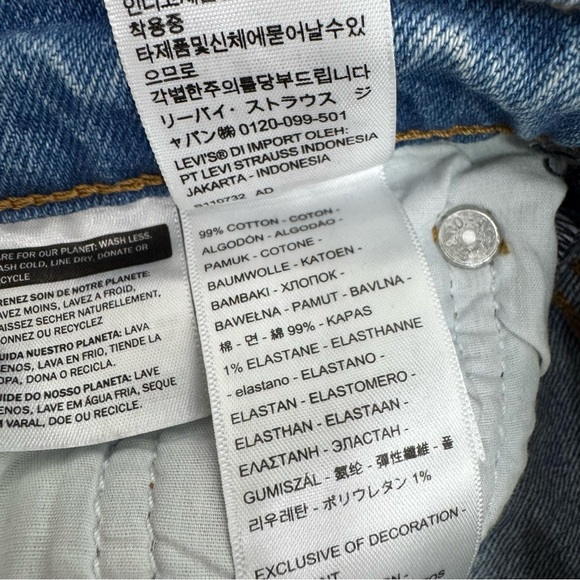 Levi’s Premium Wedgie Straight Jeans High Rise Button Fly Size 25 distressed - Picture 4 of 9